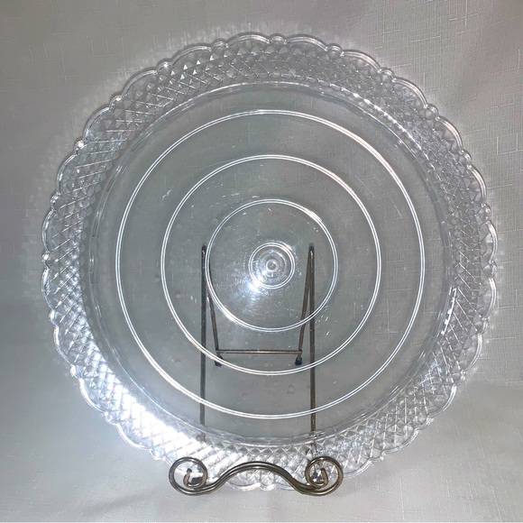Clear Plastic Plate Kitchen Servware Entertaining Tray Cookie Serving Platter - Picture 1 of 8